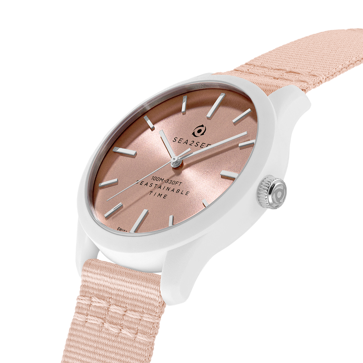CASE: WHITE | STRAP: PINK | DIAL: PINK | SIZE: 37 MM