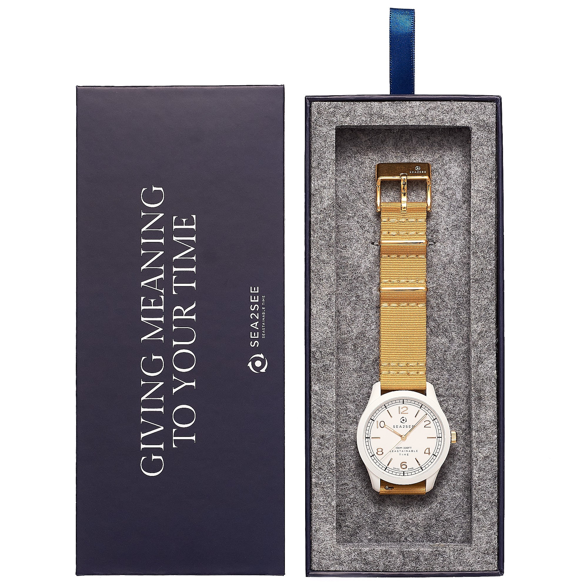 CASE: WHITE | STRAP: GOLD | DIAL: WHITE/GOLD | SIZE: 37 MM