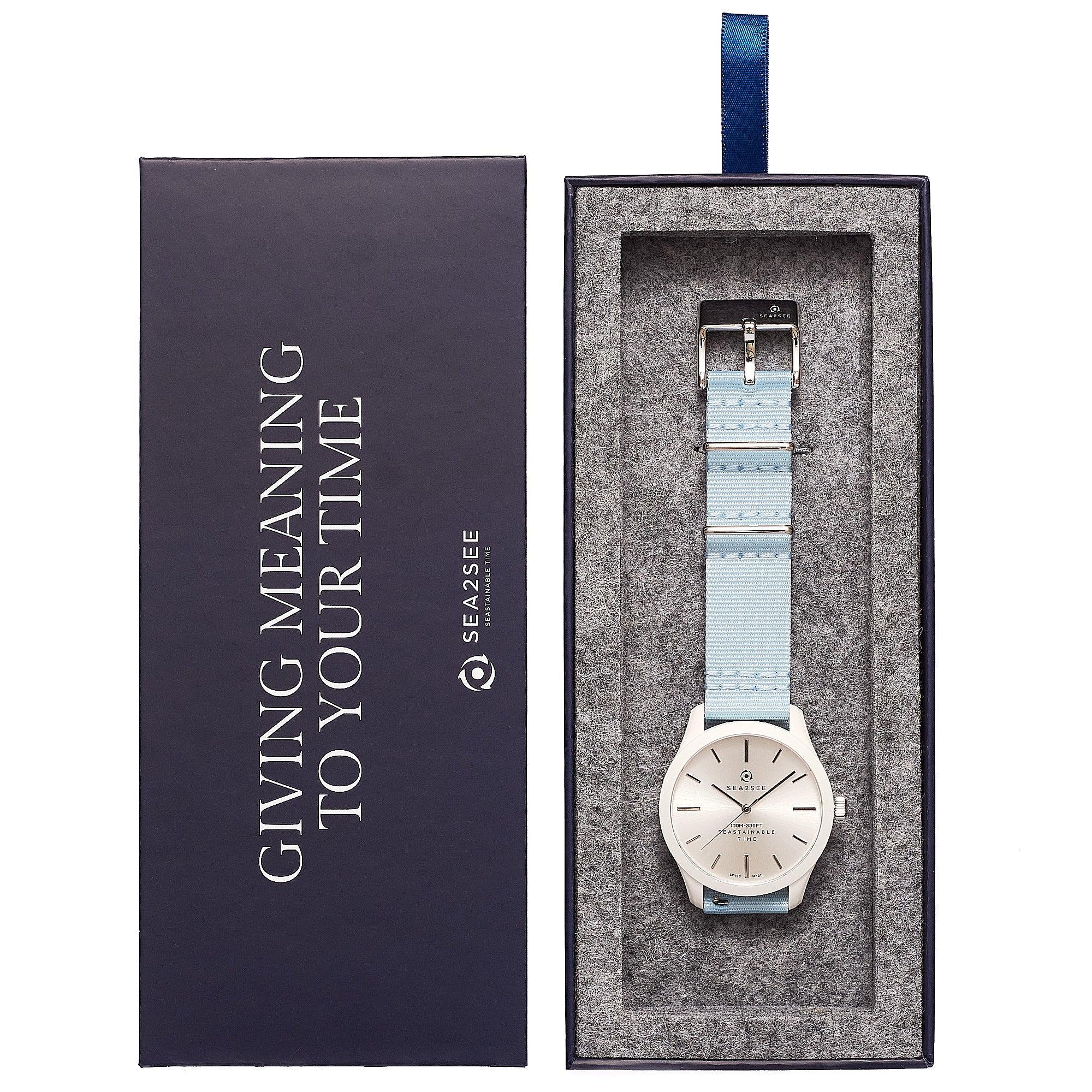 CASE: WHITE | STRAP: LIGHT BLUE | DIAL: WHITE | SIZE: 37 MM