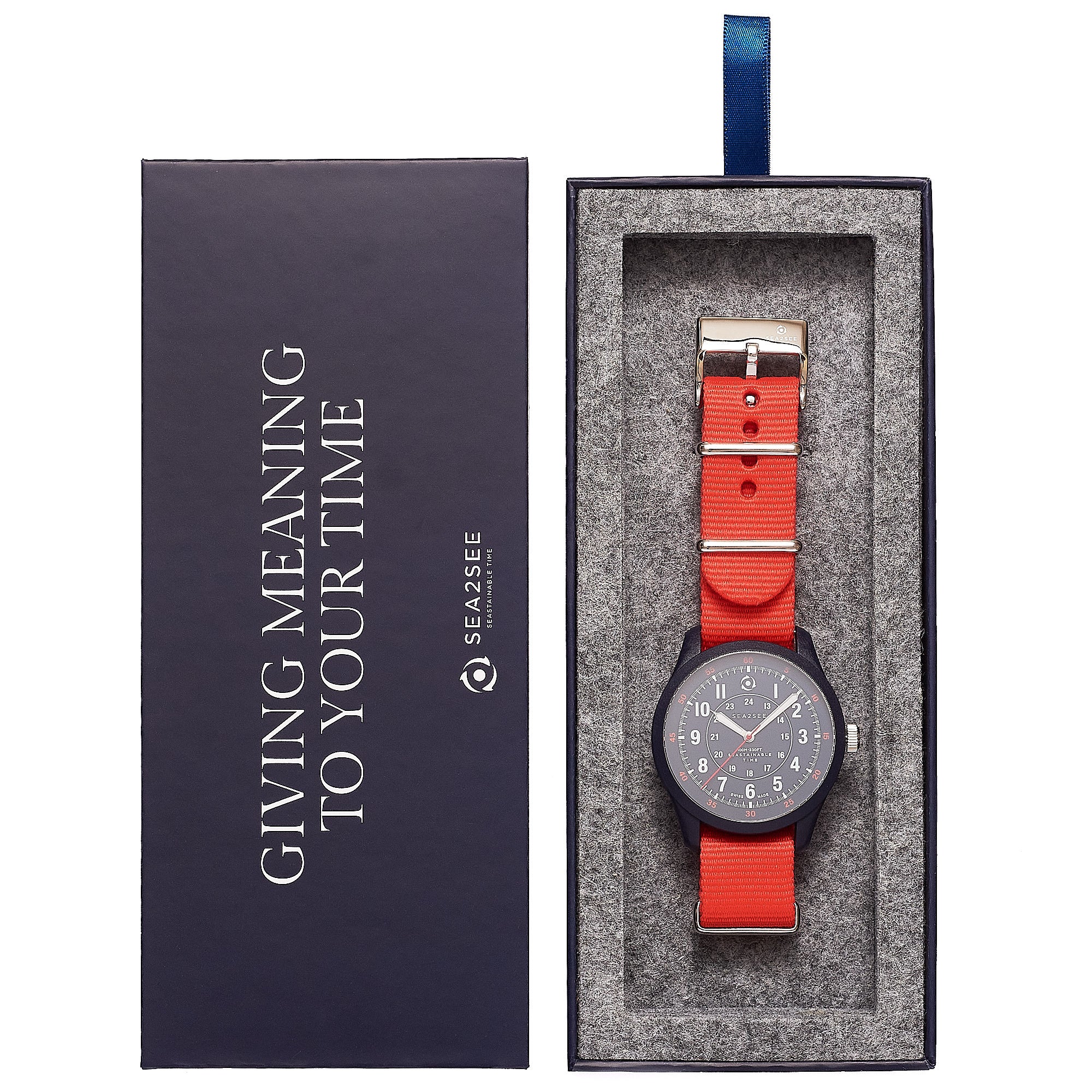 CASE: NAVY BLUE | STRAP: RED | DIAL: NAVY BLUE | SIZE: 41 MM