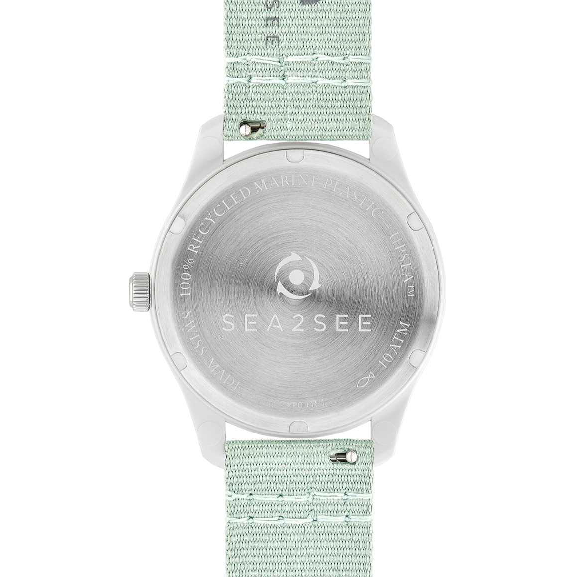 CASE: WHITE | STRAP: LIGHT GREEN | DIAL: WHITE | SIZE: 37 MM