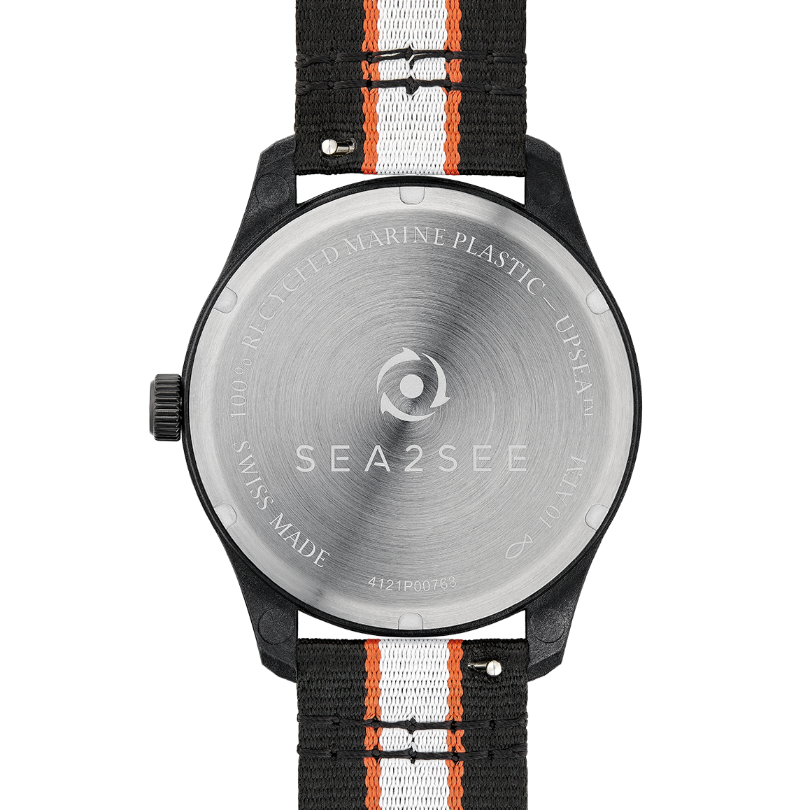 CASE: BLACK | STRAP: BLACK/ORANGE/GREY | DIAL: WHITE | SIZE: 41 MM