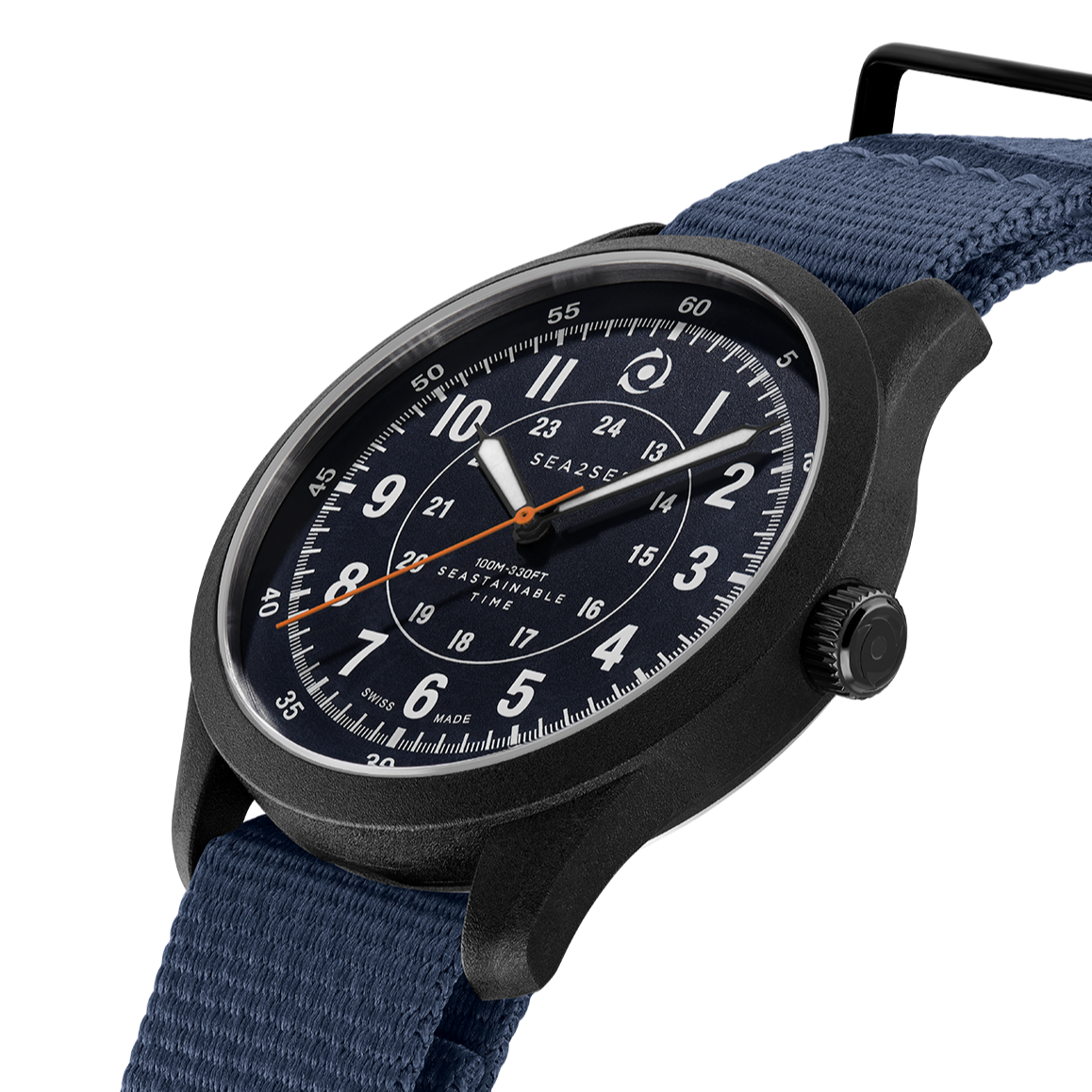 CASE: BLACK | STRAP: NAVY BLUE | DIAL: NAVY BLUE | SIZE: 41 MM