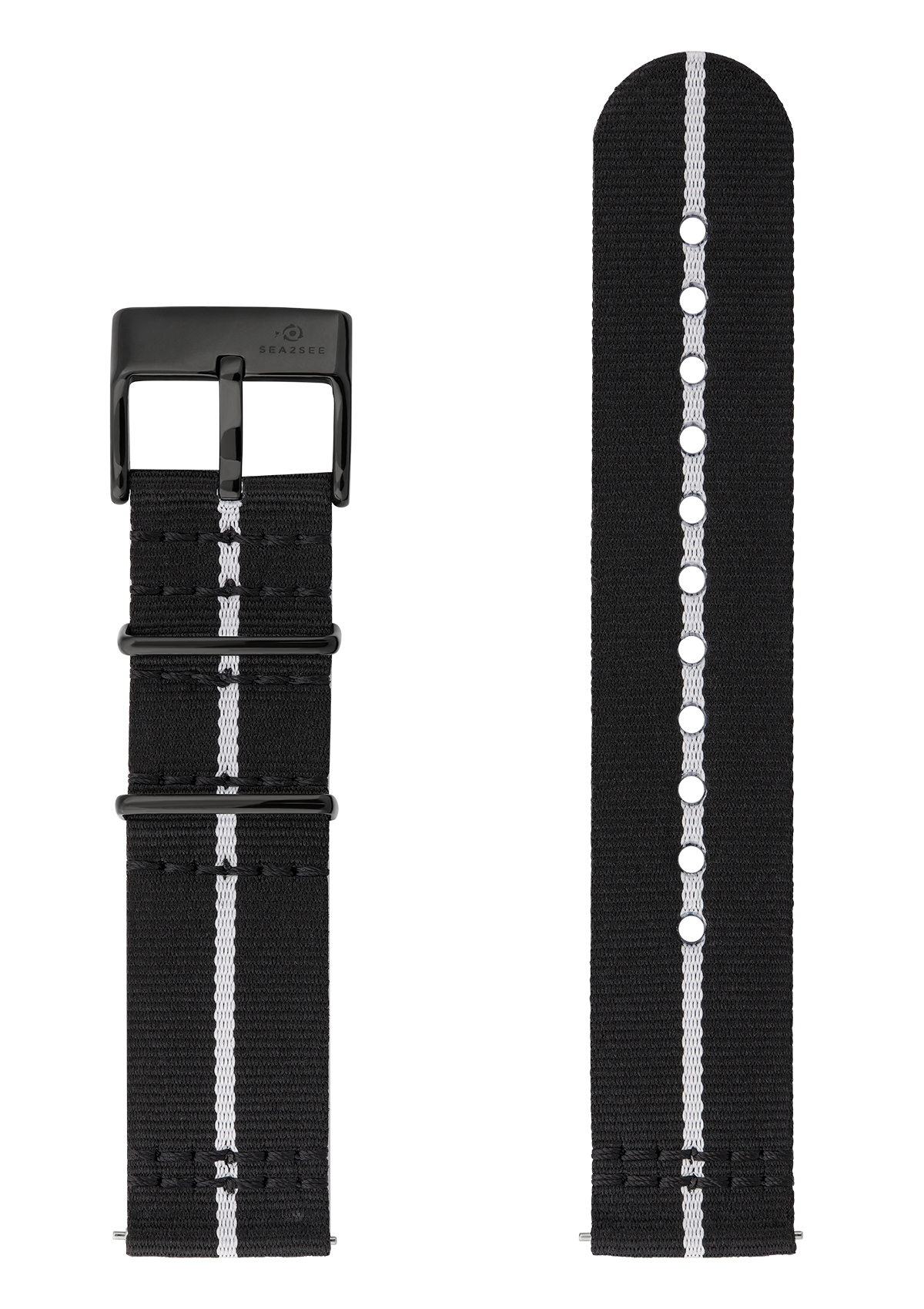 BLACK & WHITE RECYCLED OCEAN PLASTIC WATCH STRAP