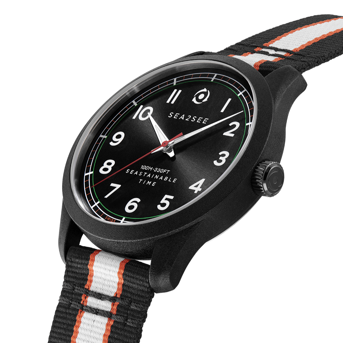 GEHÄUSE: SCHWARZ | ARMBAND: SCHWARZ/ORANGE/GRAU | ZIFFERBLATT: SCHWARZ | GRÖSSE: 41 MM