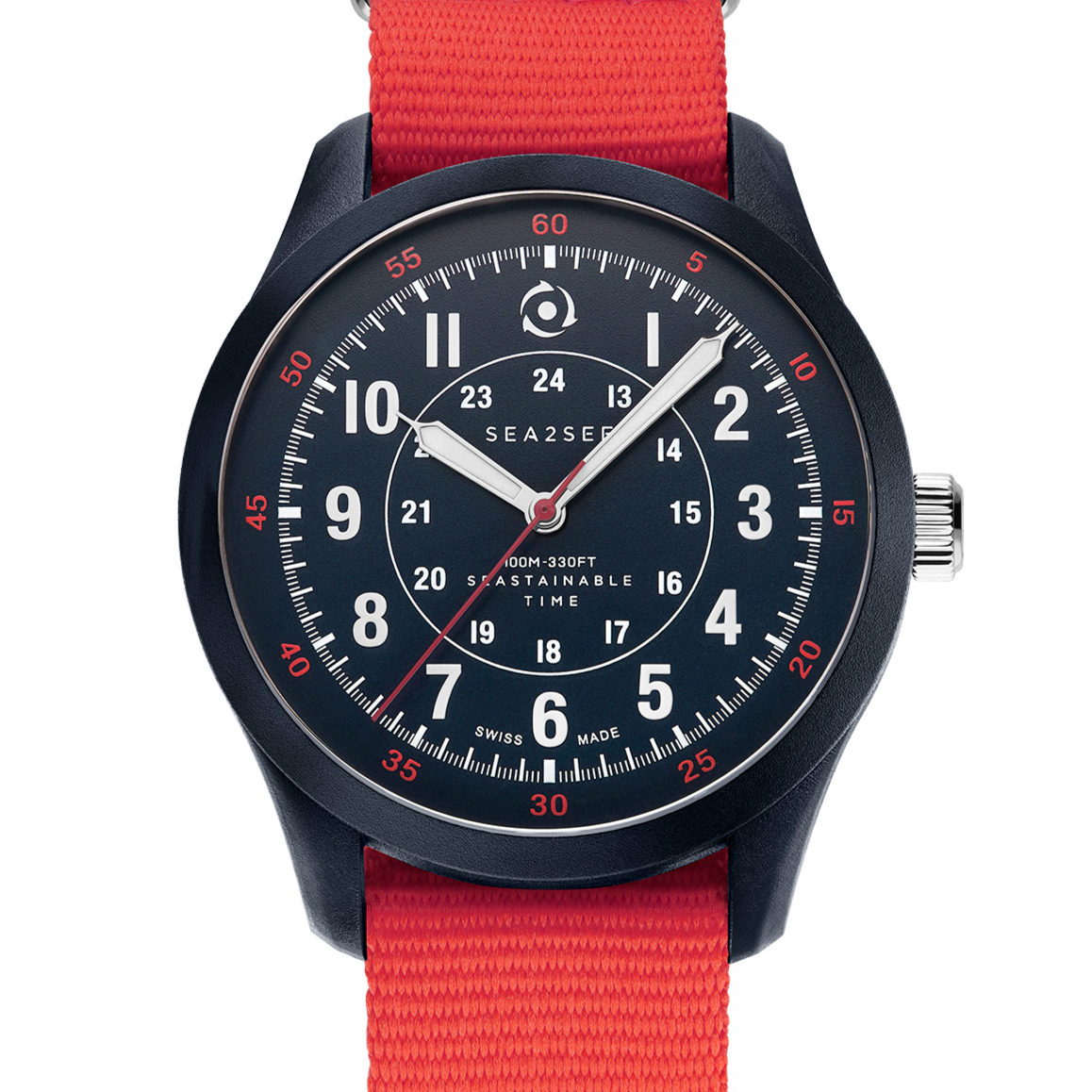 CASE: NAVY BLUE | STRAP: RED | DIAL: NAVY BLUE | SIZE: 41 MM