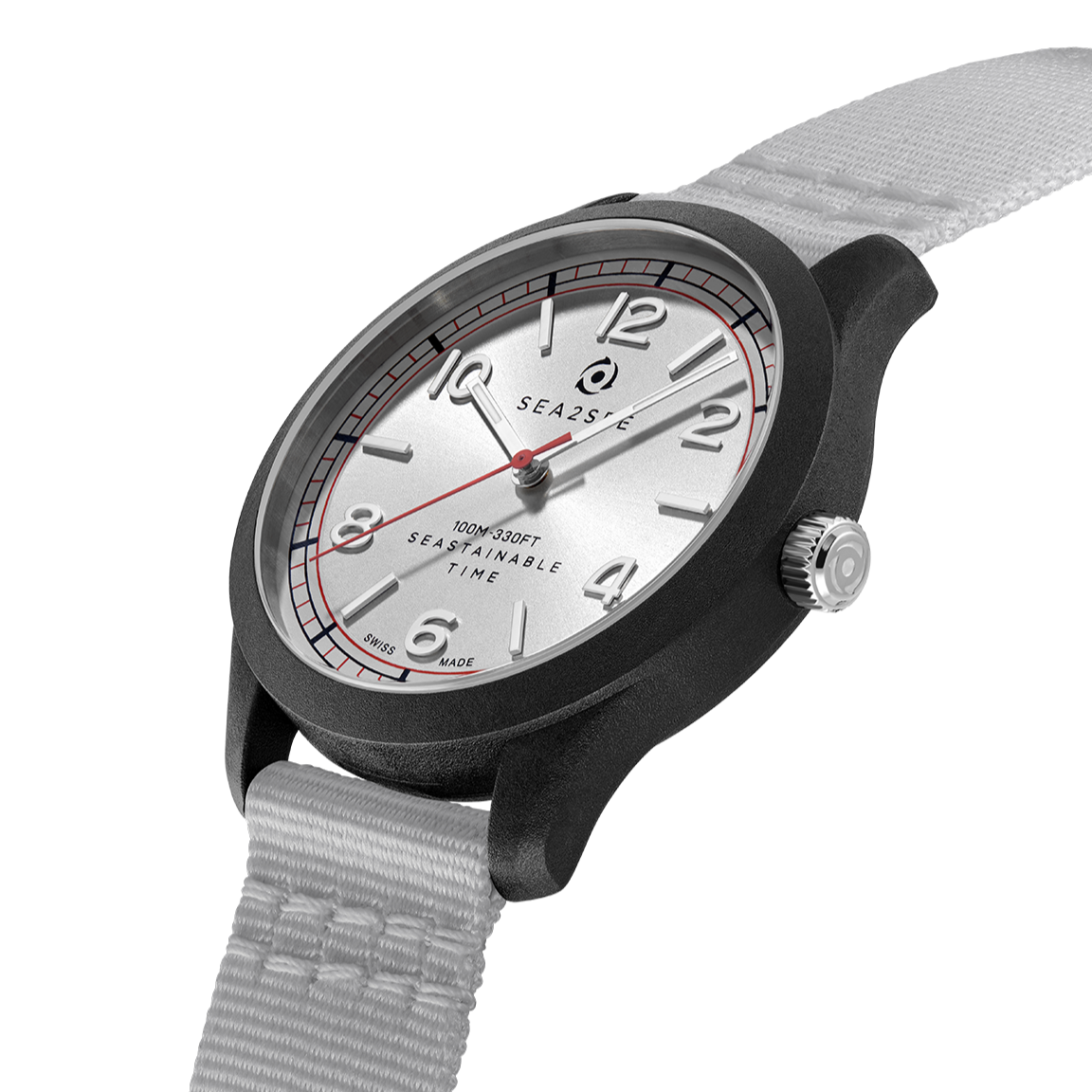 CASE: BLACK | STRAP: GREY | DIAL: GREY  | SIZE: 37 MM